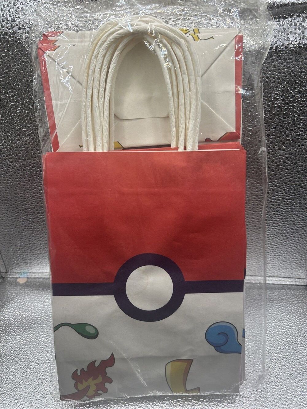 Pokeball Design Paper Gift Bags 16 Party Favor Bags With Handles Pokemon
